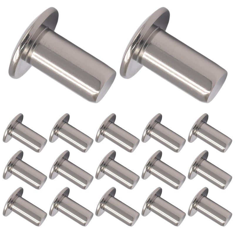 Jersvimc مسامير ألومنيوم 1/4" x 1/2" رأس برازي 120 قطعة ، مسمار صلب للسفن البحرية للمعدن والخشب والبلاستيك - Image 2